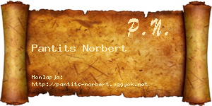 Pantits Norbert névjegykártya